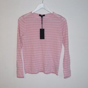 Patrick Assaraf | Pink and White Long Sleeve Top Size X small New